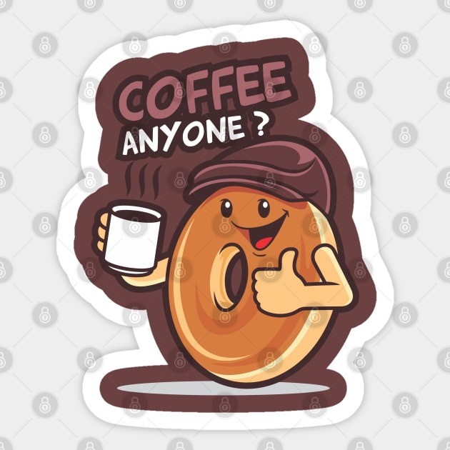 Coffee Bagel Man Sticker by Kachow ZA